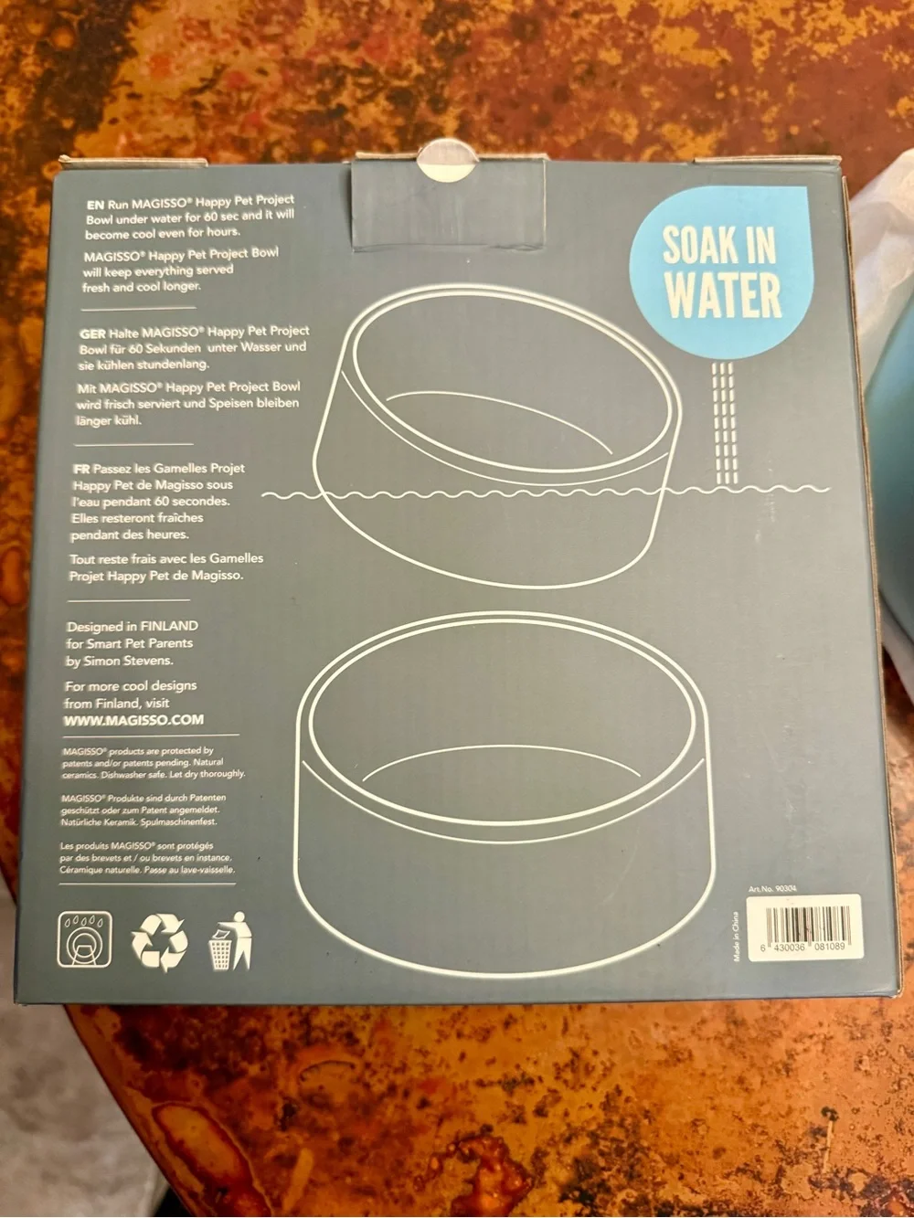 Magisso Large Slow Feeding bowl Light Teal Blue New!